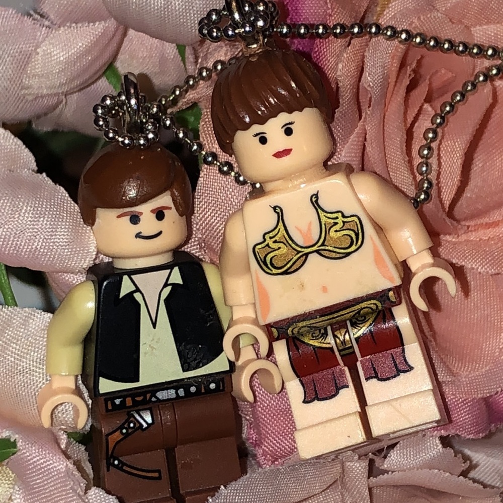 LEGO Star Wars Minifigures Han Solo Princess Leia Necklace Star Wars LEGO